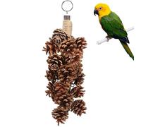 Juguetes para triturar pájaros, juguetes para buscar comida para loros - Juguetes naturales para pájaros pequeños con piñas | Juguete de columpio para masticar pájaros naturales, juguetes trituradoras