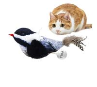 Juguetes para Varita de Gato, Juguete de Hierba gatera, Juguete para pájaros, Juguete de Plumas Interactivo Activado por Sonido con Juguete para Gatitos Que cantan, Juguete para Gatos, Cola de Plumas