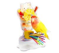Juguetes Perake Rueda De Ejercicio De La Bolsa Interactiva Con Una Campana | Pequeña Jaula De Bird Accesorios Para African Grey, Conure, Budgies & Parrot Time De Juego,Juguete De La Rueda De Cóctel