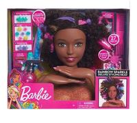 Barbie, Cabeza de Peinado Affro Style, 27 Accesorios de Peluquería Incluidos, Su Maquillaje Cambio de Color, Juguete para Niños a Partir de 3 Años, GIOCHI PREZIOSI, BAR34