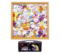 Juguetes Puzzle,Marco De Fotos Conejo Artesanal,Juego para Colorear Viajes Pintado A Mano | para De 6 A 12 Años Familia Niños Niñas Maternal Navidad Cumpleaños Vacaciones