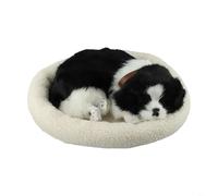 Juguetes realistas de gato durmiendo que respira, muñeco de peluche con alfombrilla, juguetes interactivos para mascotas, juguetes de peluche para niños, adorno para el hogar (perro)