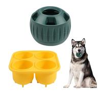 Juguetes rellenables para perros Woof Pops, juguetes masticables rellenables para perros congelados con bandeja, bandeja de golosinas reutilizable, juguete para cachorros Busy Buddy para dispensar el