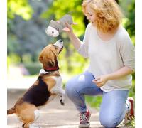 Juguetes resistentes para perros masticadores agresivos, juguete de hipopótamo chirriante con papel de anillo, animal de peluche, mascota masticable, interactivo, adecuado para cachorros, perros