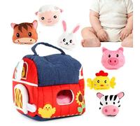 Juguetes Sensoriales De Viaje Para Actividades De Desarrollo Y Aprendizaje Temprano - Granero De Peluche Con Animales De La Granja Blandos - Para Navidad, Pascua, Cumpleaños Y Juego Aprendizaje En