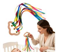 Juguetes Sensoriales Infantiles Mordedor De Madera Arcoíris Suave, Fácil De