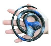 Juguetes Serpiente para Niños Cobra de Dos Cabezas Realista 70cm/27.6in para Halloween Accesorios de Broma Serpiente Falsa para Ahuyentar Pájaros y Ardillas-Black Blue