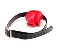 Juguetes sexuales for parejas, Bondage Bdsm fijo for lengua, mordaza for la boca abierta, tapón de anillo, fijación Oral, labios, producto for adultos, ataduras de cuero(B-Red)