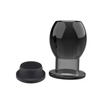 Juguetes sexuales para adultos, tapón Anal hueco transparente con tapón, dilatador Anal antifugas, tapón Anal femenino y masculino(Transblack,M)
