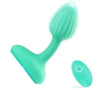 Juguetes sexuales para mujeres Vibración Butt Plug Vibrator Dildo Anal Plug Clitoris G Spot Remote Control Anal Estimulador con 10 Modo de vibración poderoso (Green)