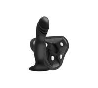 Juguetes sexuales - S Placeres - CONJUNTO DE ARNES CON TIRAS - Dildo Negro - Ajustable - Estimulación del punto G