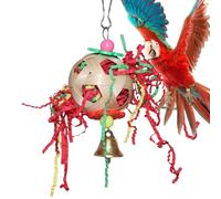 Juguetes triturados para pájaros,Juguetes triturados para pájaros - Juguete de masticar para loros en busca de comida - Juguetes para masticar para pájaros, bola de ratán, molinillo de pájaros con