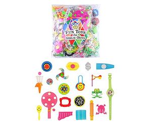Juguetes y Accesorios para Bolsas de cumpleaños o piñatas, 100 Unidades para Niños y Niñas.