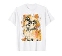 Juguetón Puggle Beagle Pug Mix Sketch Style Diseño de Perro Camiseta