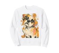 Juguetón Puggle Beagle Pug Mix Sketch Style Diseño de Perro Sudadera