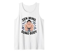 Juguetón Zen Mente, Cuerpo Sumo Luchador de Sumo de Dibujos Animados Camiseta sin Mangas