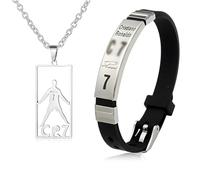 JUGUTA 2 Piezas De Regalo Para Niños Collier,Fútbol Baloncesto Pulsera Para Niños,Regalos De Cumpleaños De Navidad Para Hijos,Nietos Hermanos,Regalo Para Regalo Niño 10 Años