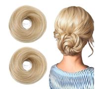 JUGUTA 2 Piezas Moños Postizos - Coleteros Pelo Mujer Postizos - Moño Postizo Natural Scrunchie - Cabello Voluminoso En Segundos - Fácil De Usar - Para Todas Las Ocasiones - Invisible Y Cómodo