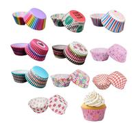 Juguta 200 Piezas 10 Diseños Moldes De Papel Para Muffins, Moldes Magdalenas Papel, Envoltorios Coloridos Para Cupcakes Para Hornear, Postres, Fiestas, Cumpleaños Y Bodas
