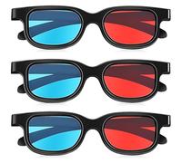 JUGUTA 3 Gafas 3D, Gafas 3D Para Televisión, Rojas Y Azules, Gafas De Anaglifo 3D, Rojas Y Azules, Para Películas, Juegos De Pc, Espectáculos De Luz, Cine En Casa