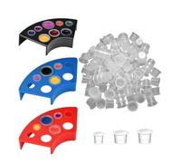 JUGUTA 300 Pcs Tattoo Ink Cups, 100 Small, 100 Medium, 100 Large Tattoo Ink Cups, 3 Ink Cup Holders, Tattoo Ink Cups, Tattoo Supplies, Microblading Pigment Accessories, Tattoo Machine Accessories