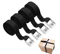 JUGUTA 4 Pcs 180Kg Cinchas Correa De Amarre Rapido Hebilla, Para Baca Coche, Portabicicletas, Surf, Bici, Kayak, Moto Resistente, 2M Negro