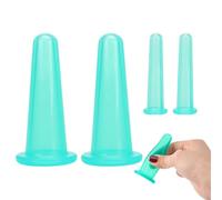 JUGUTA 4 Piezas Ventosas Faciales Juego De Ventosas Masaje De Silicona Anticelulitica Ventosa Celulitis Para Masaje De Cuello Cara Y Cuerpo (Verde)