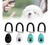 Juguta 4 Unidades Clicker para Adiestramiento Perro,Clicker para Perros, con Correa de Mano, botón Grande, para la Muñeca para Perro Gato Caballo-4 Colores