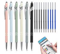 JUGUTA 6 Bolígrafos de Metal, 2 en 1 Bolígrafos, Touchpen, Bolígrafos Capacitivos, Bolígrafos con Citas, Bolígrafos Inspiradores, Bolígrafos Motivacionales, para Hombres Mujeres Escuela Oficina Hogar