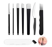 Juguta 7pcs Juego De Cuchillos De Pedicura Con Afilador, Kit De Eliminación De Uñas Encarnadas, Cuchillos De Pedicura Profesionales, Acero Inoxidable Kit De Herramientas De Pedicura