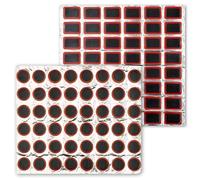 JUGUTA 96 Piezas Parches Bicicleta Para Neumáticos, Parche Bicicleta Kit Para Cámaras De Aire, Parches De Bicicletas De Goma Redondos Y Cuadrados, Reparación De Tubo Interior Parches