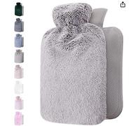 Juguta Bolsa De Agua Caliente Con Funda De Felpa Suave Desenfundable,2L, Botella De Agua Caliente Termica Para Mantener Calor, Almohadilla Calentadora Para Cuello, Hombros, Espalda, Incluye Mini Bolsa