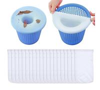 JUGUTA Calcetines Skimmer Piscina, 20 Piezas, Cesta Ajustable, Universal Filtro Skimmer De Nailon Reutilizable, Para Atrapan Hojas, Hierba, Cabello, Agujas (Blanco)