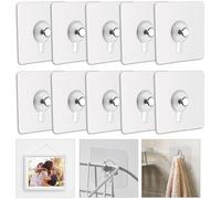 JUGUTA Clavos Adhesivos, Colgar Cuadros Sin Taladrar, Gancho Adhesivo Para Marcos De Fotos, Colgadores De Imágenes, Pósteres, Fotos, Pinturas Decorativas (10 Unidades)