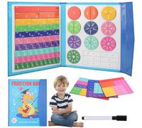 JUGUTA Juego De Fracción De Azulejos Y Círculos Magnéticos-Conteo Y Juguetes De Matemáticas,Juego Educativo Para Aprender Fracciones,Recursos Educativos Para Aula, Kit Educativo