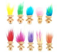 JUGUTA Muñeca Suerte,10Pcs Mini Muñecos Troll, Pvc Vintage Trolls, Mini Figuras De Acción, 3Cm, Adorable Colección De Chicos Lindos, Proyecto Escolar, Artesanías, Favores Del Partido