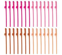 JUGUTA Pajas De Plástico Reutilizables, 28 Piezas Pajita En Forma De Pene, Pajitas Reutilizables Para Fiestas, Pajitas Para Bebidas Gallina, Despedidas De Soltera, Fiestas, Cócteles, Cumpleaños