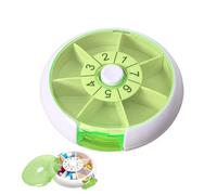 JUGUTA Pastillero Semanal 3 Tomas, 1 Pieza, Organizador De Medicamentos, Color Verde, Dimensiones: 9Cm Largo X 9Cm Ancho X 2.2Cm Alto