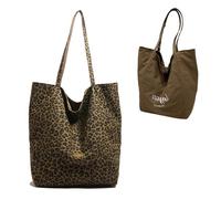 JUGUTA Reversible Bolsa De Tela, Doble Cara Bolso,Bolso Tote Mujer, Hombro Multifuncional, Hombro, Tote Ligera, Bolsillo Acolchado