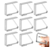 JUGUTA Sujeta Manteles 8 Unidades, Clips Acero Inoxidable Para Cubremesas, Compatible Con Mesas De 1-3 Cm Grosor, Color Plata, Tamaño 5Cm Largo X 4Cm Ancho