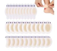 JUGUTA Tiritas, 30 Piezas, Apósitos Impermeables Para Ampollas, Prevención En Pies, Dedos Y Talones, Color Beige, Formas: Reloj 6.9X2.8Cm, Ovalo 5.5X3.7Cm, Media Luna 6.2X4.2Cm