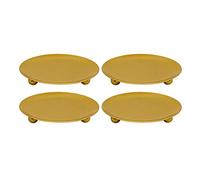 Jugutyeg 4 Piezas Portavelas Soporte Candelabro Bandeja Placa Hierro Decorativa Antigoteo Adecuado para Cafeterías Hoteles Fiestas Bodas Regalos Decoraci, de Oro, Individual