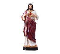 Jugutyeg Estatua del Sagrado Corazón de Jesús Pintada Decorativa Coleccionables Figura de Jesús para