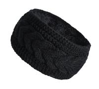 JuHongLeMin Diademas de punto para mujer, calentador de orejas de invierno, forro de terciopelo, resistente al viento y térmico para clima frío (negro)