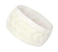 JuHongLeMin Diademas de punto para mujer, calentador de orejas de invierno, forro de terciopelo, resistente al viento y térmico para clima frío (blanco)