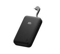 Juice Banco de energía Integrado ecológico, Cargador portátil de 10.000 mAh con Cable Integrado y Pantalla Digital, Salida USB-C, Banco de energía para iPhone 15 16 Pro MAX, Samsung, Xiaomi, Android