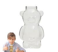 Juice Bear Bottle Drinking Cup - Cute Glass Cup for Coffee Tea Juice | 300ml Ergonomic Bear Shaped Mug, Perfect for Milk Tea, Espresso, Smoothies, Fun Kitchen Tableware for Adults and Kids