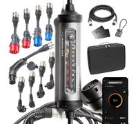 Juice Booster 3 Air Master Set, Mobile Wallbox 11kW con App, Sin Instalación, Cargador Coche Electrico con Cable Tipo 2, Incluye 4 Adaptadores CEE + 4 Adaptadores UE + Extensión 5m + 2 Candados