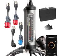 Juice Booster 3 Air Traveller Set, Mobile Wallbox 11kW con App, Sin Instalación, Cargador Coche Electrico con Cable Tipo 2, Ligero e Impermeable IP67, Incluye 3 Adaptadores CEE 32/16 + EU Schuko