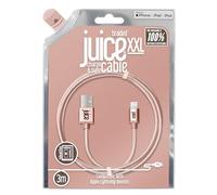 Juice Cable Lightning de Apple trenzado de 3 m, oro rosa, iPhone 14, Max, Pro, Plus, iPhone 13, Max, Pro y Mini, iPhone 12, Max, Pro y Mini, iPhone 11, Pro, X, Xr, iPhone 8, 7, 6, SE, 5, iPad,